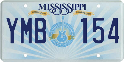 MS license plate YMB154