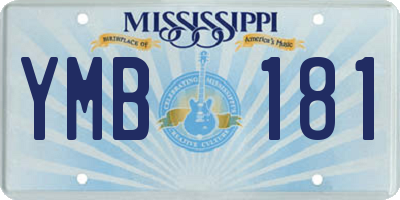 MS license plate YMB181