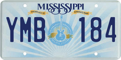 MS license plate YMB184