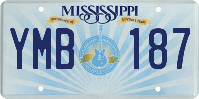 MS license plate YMB187
