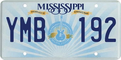 MS license plate YMB192