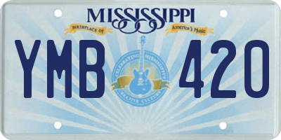 MS license plate YMB420
