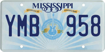 MS license plate YMB958