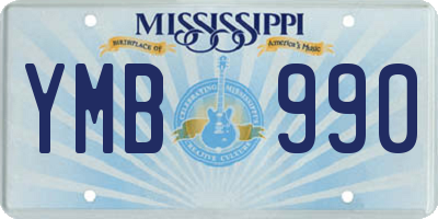 MS license plate YMB990