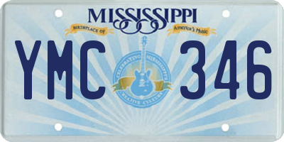 MS license plate YMC346