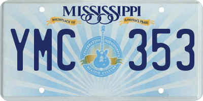 MS license plate YMC353