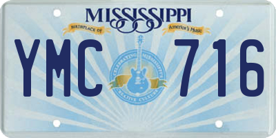 MS license plate YMC716