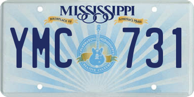 MS license plate YMC731