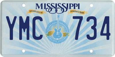 MS license plate YMC734