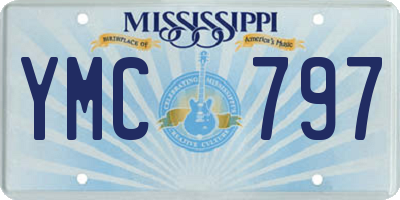 MS license plate YMC797