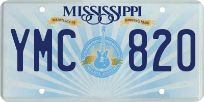 MS license plate YMC820