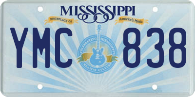 MS license plate YMC838