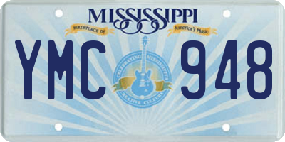 MS license plate YMC948