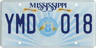 MS license plate YMD018