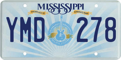 MS license plate YMD278