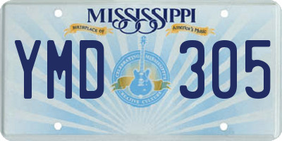 MS license plate YMD305