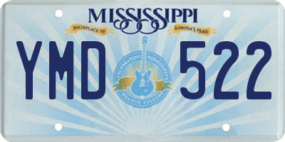 MS license plate YMD522