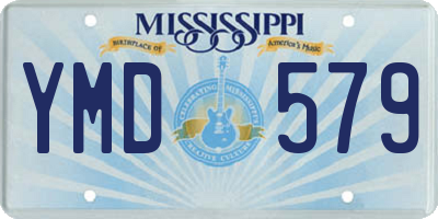 MS license plate YMD579
