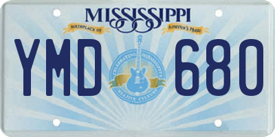 MS license plate YMD680
