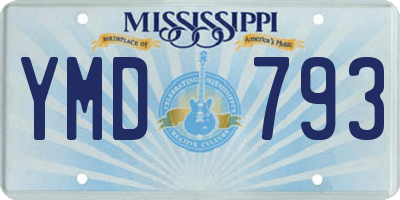 MS license plate YMD793
