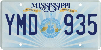 MS license plate YMD935
