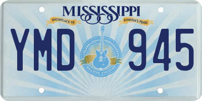 MS license plate YMD945