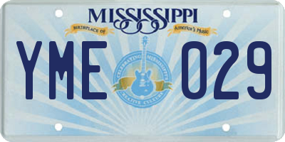 MS license plate YME029