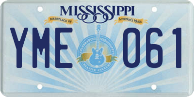 MS license plate YME061