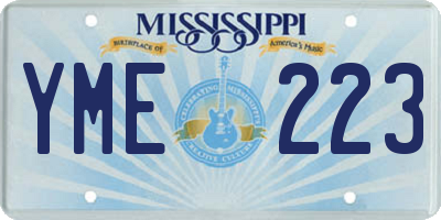 MS license plate YME223