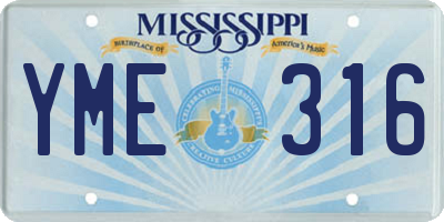 MS license plate YME316
