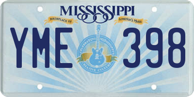 MS license plate YME398