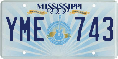 MS license plate YME743