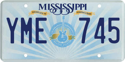 MS license plate YME745