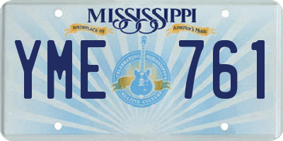 MS license plate YME761