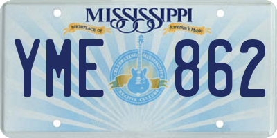 MS license plate YME862