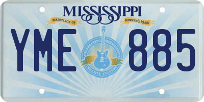MS license plate YME885