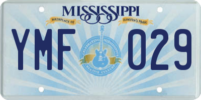 MS license plate YMF029