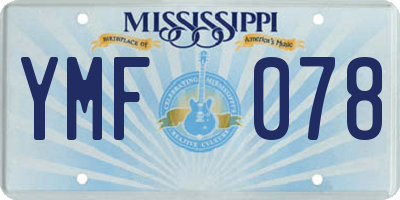 MS license plate YMF078