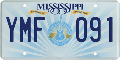 MS license plate YMF091