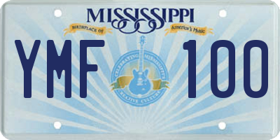 MS license plate YMF100