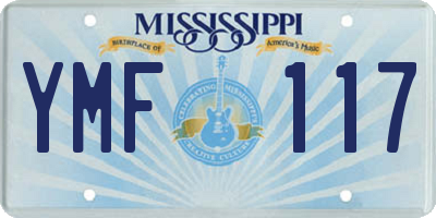 MS license plate YMF117