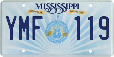 MS license plate YMF119