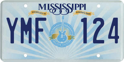 MS license plate YMF124