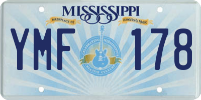 MS license plate YMF178