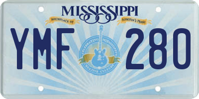 MS license plate YMF280
