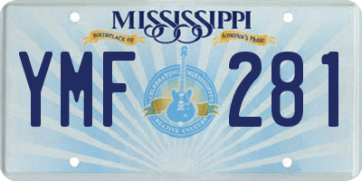 MS license plate YMF281