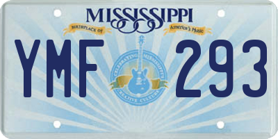 MS license plate YMF293