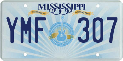 MS license plate YMF307