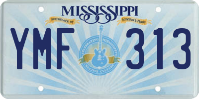 MS license plate YMF313