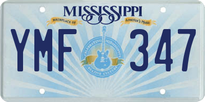 MS license plate YMF347